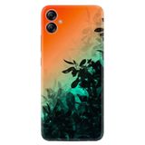 Kılıfland Samsung Galaxy A04e ile Uyumlu Silikon Kılıf, Çiçek Desen, Turuncu-Yeşil Gradient