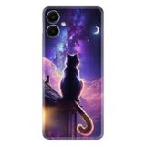 Kılıfland Samsung Galaxy A06 ile Uyumlu Kılıf, Boutique Baskılı, Damdaki Kedi Tasarımı