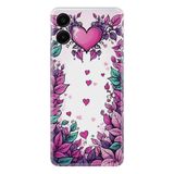 Kılıfland Samsung Galaxy A06 ile Uyumlu Kılıf, Boutique Baskılı, Kalpler ve Çiçek Desenli, Pembe