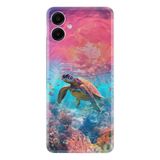 Kılıfland Samsung Galaxy A06 ile Uyumlu Kılıf, Boutique Baskılı Kaplumbağa Desenli, Renkli
