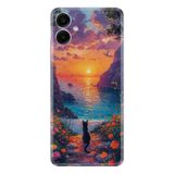 Kılıfland Samsung Galaxy A06 ile Uyumlu Kılıf, Boutique Baskılı, Manzara Kedi Tasarımı