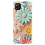 Kılıfland Samsung Galaxy A12 ile Uyumlu Kılıf, Boutique Baskılı, Rengarenk Çiçek Desen