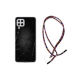 kilifland Samsung Galaxy A12 ile Uyumlu Kılıf Rasta Ipli Boyun Askılı Desenli Silikon Dikenli Tel 1779