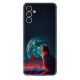 Kılıfland Samsung Galaxy A13 ile Uyumlu Boutique Baskılı Dalgın Kedi Kılıf, Siyah