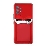 Kılıfland Samsung Galaxy A13 ile Uyumlu Kartvizitli Kartlıklı Silikon Kılıf, Kırmızı