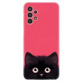 Kılıfland Samsung Galaxy A14 ile Uyumlu Boutique Baskılı Kedicik Kılıf, Pembe-Siyah