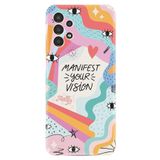 Kılıfland Samsung Galaxy A14 ile Uyumlu Boutique Baskılı Kılıf, Manifest Your Vision Tasarımı, Renkli