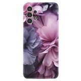 Kılıfland Samsung Galaxy A14 ile Uyumlu Kılıf, Boutique Baskılı Çiçek Desen, Mor