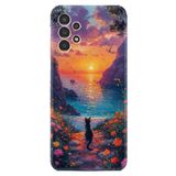 Kılıfland Samsung Galaxy A14 ile Uyumlu Kılıf, Boutique Baskılı, Manzara Kedi Desenli, Renkli