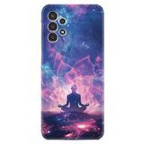 Kılıfland Samsung Galaxy A14 ile Uyumlu Kılıf, Boutique Baskılı, Meditasyon Resimli, Mavi-Pembe