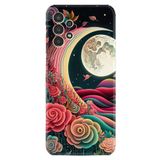 Kılıfland Samsung Galaxy A14 ile Uyumlu Kılıf, Boutique Baskılı, Platonik Ay Tasarımı, Renkli