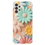 Kılıfland Samsung Galaxy A14 ile Uyumlu Kılıf, Boutique Baskılı, Rengarenk Çiçek Desenli