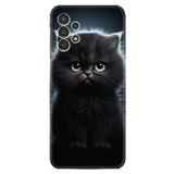 Kılıfland Samsung Galaxy A14 ile Uyumlu Kılıf, Boutique Baskılı, Resimli Tombul Kedi, Siyah