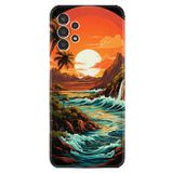 Kılıfland Samsung Galaxy A14 ile Uyumlu Kılıf, Boutique Baskılı, Retro Mountain Tasarım, Renkli