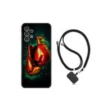 kilifland Samsung Galaxy A14 ile Uyumlu Kılıf Ipli Boyun Askılı Desenli Silikon Boks Eldiveni 1763