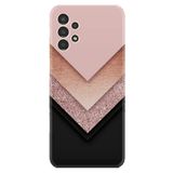 Kılıfland Samsung Galaxy A14 ile Uyumlu Kılıf, Resimli Desenli Baskılı Silikon, Great Marble, Pembe-Siyah