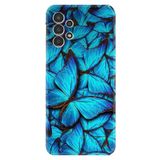 Kılıfland Samsung Galaxy A14 ile Uyumlu Kılıf, Resimli Desenli Baskılı Silikon, Mavi Kelebek