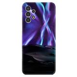 Kılıfland Samsung Galaxy A14 ile Uyumlu Kılıf, Resimli Desenli Silikon, Platinium Series, Kuzey Işıkları, Mor