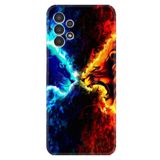 kilifland Samsung Galaxy A14 ile Uyumlu Kılıf Silikon Desen Özel Seri Red Blue Leon 1714