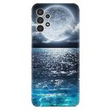 Kılıfland Samsung Galaxy A14 ile Uyumlu Kılıf, Silikon, Resimli Desenli Baskılı, Great Moon, Mavi
