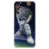 Kılıfland Samsung Galaxy A14 ile Uyumlu Silikon Kılıf, Astronot ve Dünya Deseni, Çok Renkli