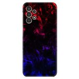 Kılıfland Samsung Galaxy A14 ile Uyumlu Silikon Kılıf, Desen Özel Seri, Blue Red Fire, Siyah