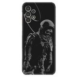 Kılıfland Samsung Galaxy A14 ile Uyumlu Silikon Kılıf, Desen Özel Seri, İskelet Astronot, Siyah