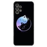 Kılıfland Samsung Galaxy A14 ile Uyumlu Silikon Kılıf, Desen Özel Seri Love Cats, Siyah