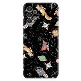 Kılıfland Samsung Galaxy A14 ile Uyumlu Silikon Kılıf, Desen Özel Seri Planet Animals, Siyah