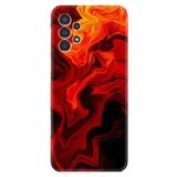 Kılıfland Samsung Galaxy A14 ile Uyumlu Silikon Kılıf, Desen Özel Seri, Red Orange Zigzag