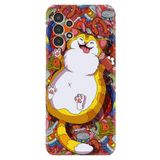 Kılıfland Samsung Galaxy A14 ile Uyumlu Silikon Kılıf, Desen Özel Seri, Tombul Kedi, Renkli