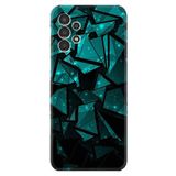 Kılıfland Samsung Galaxy A14 ile Uyumlu Silikon Kılıf, Geometrik Desenli, Turkuaz