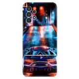 Kılıfland Samsung Galaxy A14 ile Uyumlu Silikon Kılıf, Neon Cars Desen, Renkli