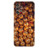 Kılıfland Samsung Galaxy A14 ile Uyumlu Silikon Kılıf, Platinium Series, Gold Emoji Desenli
