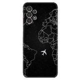 Kılıfland Samsung Galaxy A14 ile Uyumlu Silikon Kılıf, Platinium Series, Harita Desenli, Siyah