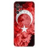 Kılıfland Samsung Galaxy A14 ile Uyumlu Silikon Kılıf, Türk Bayrağı Desenli, Kırmızı