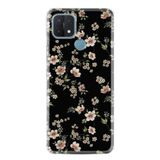 Kılıfland Samsung Galaxy A15 ile Uyumlu Kılıf, Boutique Baskılı, Siyah Fon Çiçek Desen