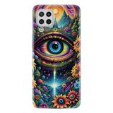 Kılıfland Samsung Galaxy A22 ile Uyumlu Boutique Baskılı Göz Desenli Kılıf, Renkli