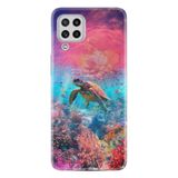 Kılıfland Samsung Galaxy A22 ile Uyumlu Boutique Baskılı Kaplumbağa Kılıf, Renk65