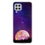 Kılıfland Samsung Galaxy A22 ile Uyumlu Boutique Baskılı Mor Ay Desenli Kılıf