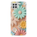 Kılıfland Samsung Galaxy A22 ile Uyumlu Boutique Baskılı Rengarenk Çiçek Desenli Kılıf
