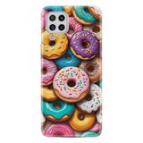 Kılıfland Samsung Galaxy A22 ile Uyumlu Kılıf, Boutique Baskılı, Donut Desenli, Renkli