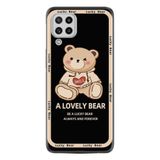Kılıfland Samsung Galaxy A22 ile Uyumlu Kılıf, Boutique Baskılı, Lovely Bear Desenli, Siyah