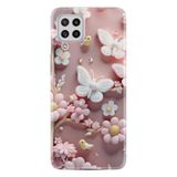 Kılıfland Samsung Galaxy A22 ile Uyumlu Kılıf, Boutique Baskılı, Pembe Kelebekler, Resimli