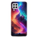 Kılıfland Samsung Galaxy A22 ile Uyumlu Kılıf, Boutique Baskılı, Rengarenk Galaksi Tasarımı