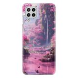 Kılıfland Samsung Galaxy A22 ile Uyumlu Kılıf, Boutique Baskılı, Şelale Resimli, Pembe