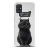 Kılıfland Samsung Galaxy A31 ile Uyumlu Kılıf, Boutique Baskılı, Don't Touch Cat, Şeffaf