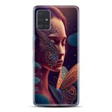 Kılıfland Samsung Galaxy A31 ile Uyumlu Kılıf, Boutique Baskılı, Kelebek Kadın Deseni, Renk75