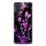 Kılıfland Samsung Galaxy A31 ile Uyumlu Kılıf, Boutique Baskılı, Pembe Neon Kelebekler, Renk100