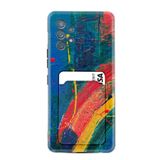 Kılıfland Samsung Galaxy A32 ile Uyumlu Kartvizitli Kartlıklı Silikon Kılıf, Ressam Sulu Boya Desenli, Siyah